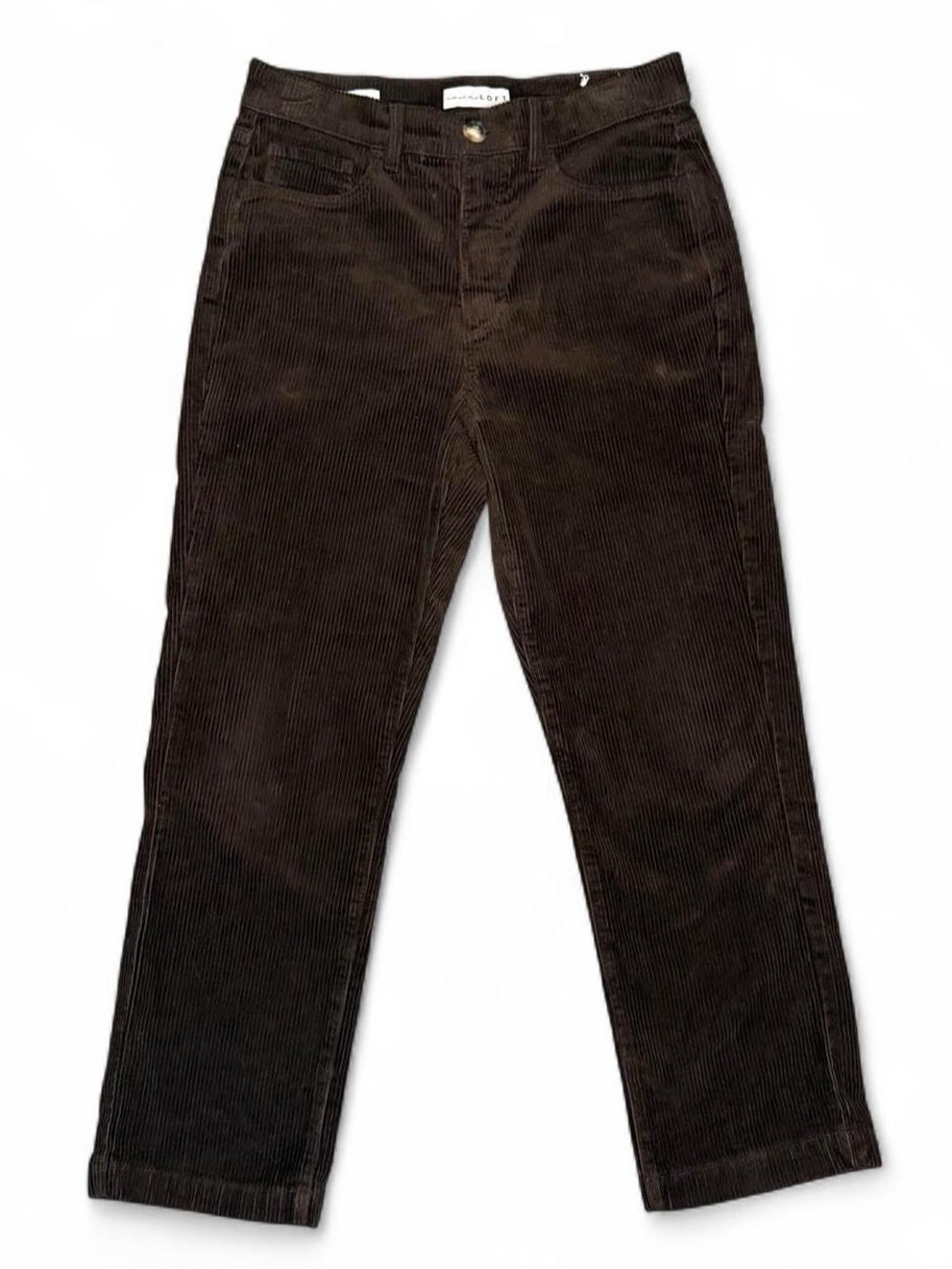 Loft dark brown corduroy straight leg pants 4 - earthy academia fall